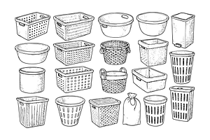Storage Baskets and Containers, an Object Graphic by RT Studio
