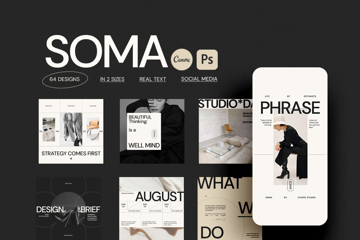 SOMA / Social Media Pack, a Social Media Template by Eviory (Photo 1 of 18)