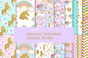 Magical Unicorns, Einhorn, Flat Gold, an Illustration by Mia's Graphic Design (Thumbnail 7 of 9)