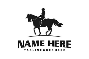 Woman Riding Horse Logo