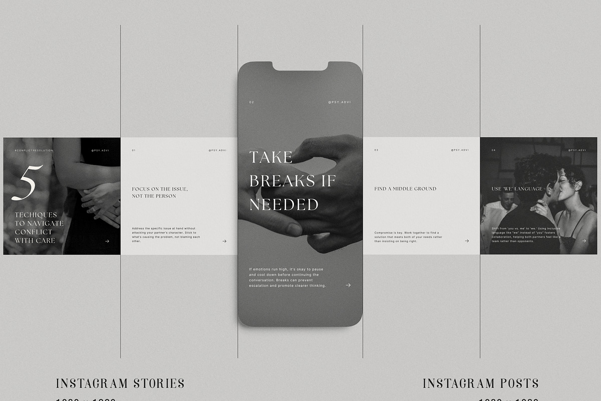 Mental Health Instagram Templates, a Social Media Template by Chewie Co (Photo 6 of 12)