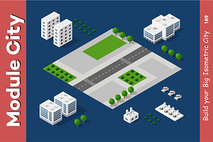 The isometric city with skyscraper, an Object Illustration by AlexZeL