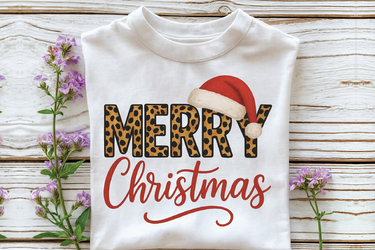 Merry Christmas Leopard Santa Hat, an Illustration by CraftArtStudio (Photo 2 of 4)
