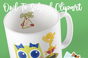 Owl Go To School Clipart, an Object Graphic by Cozy Cat Design (Thumbnail 3 of 3)
