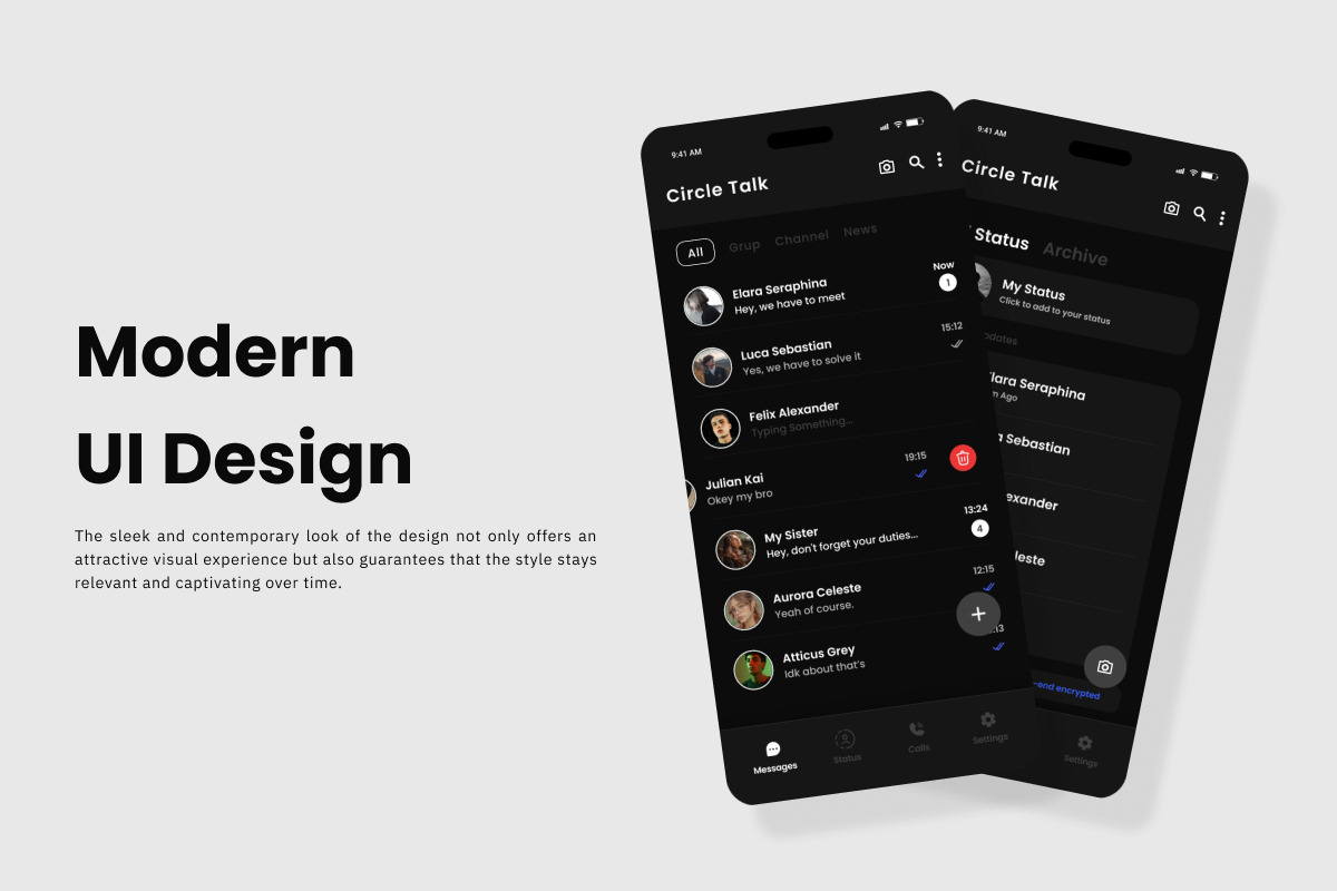 Circle Talk - Chat Mobile App, an App Template by trabaskriya (Photo 3 of 5)