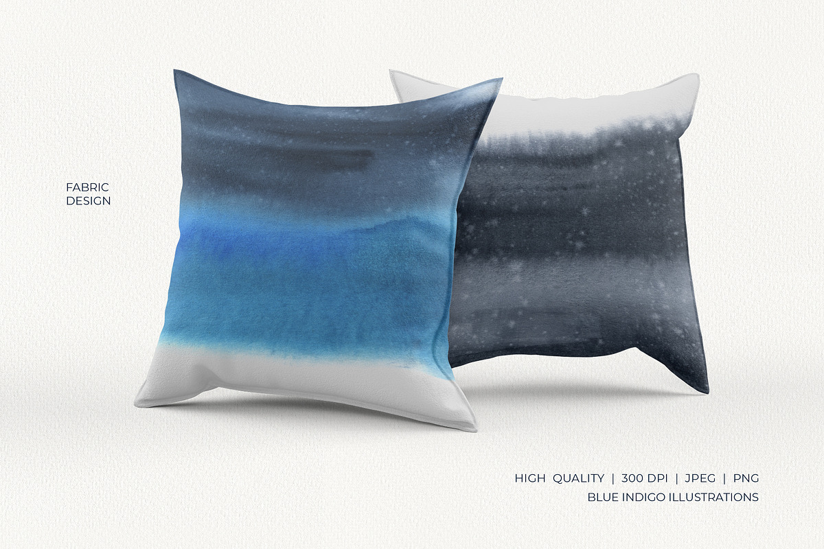 Blue Indigo Watercolor Washes Shapes, a Texture Illustration by YarovaArt (Photo 6 of 10)