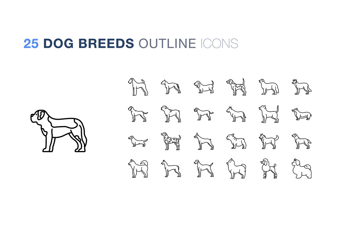Dog breeds icon set, an Icon by Icongeek26 (Photo 2 of 6)