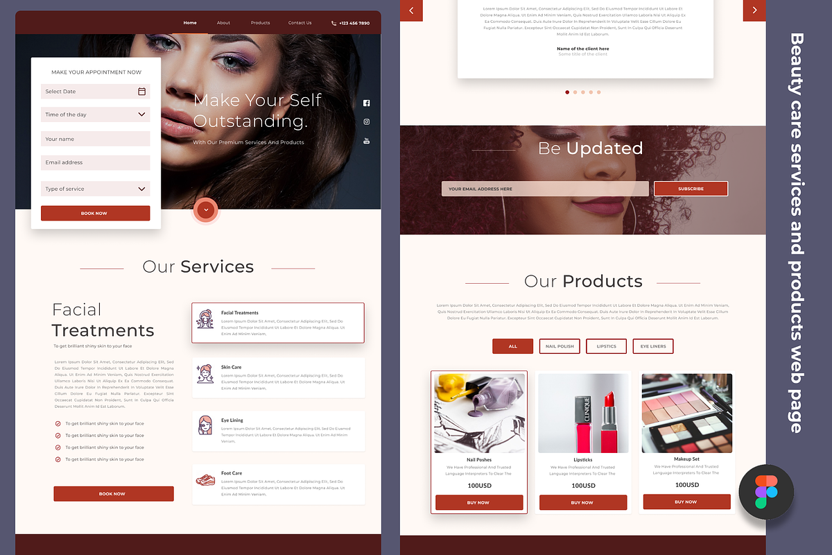 Beauty services landing page UI, a Landing Page Template by anchor_point_heshan
