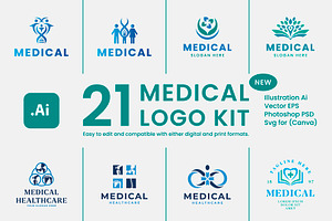 Medical Logo Kit, a Branding & Logo Template by Luxury Logos