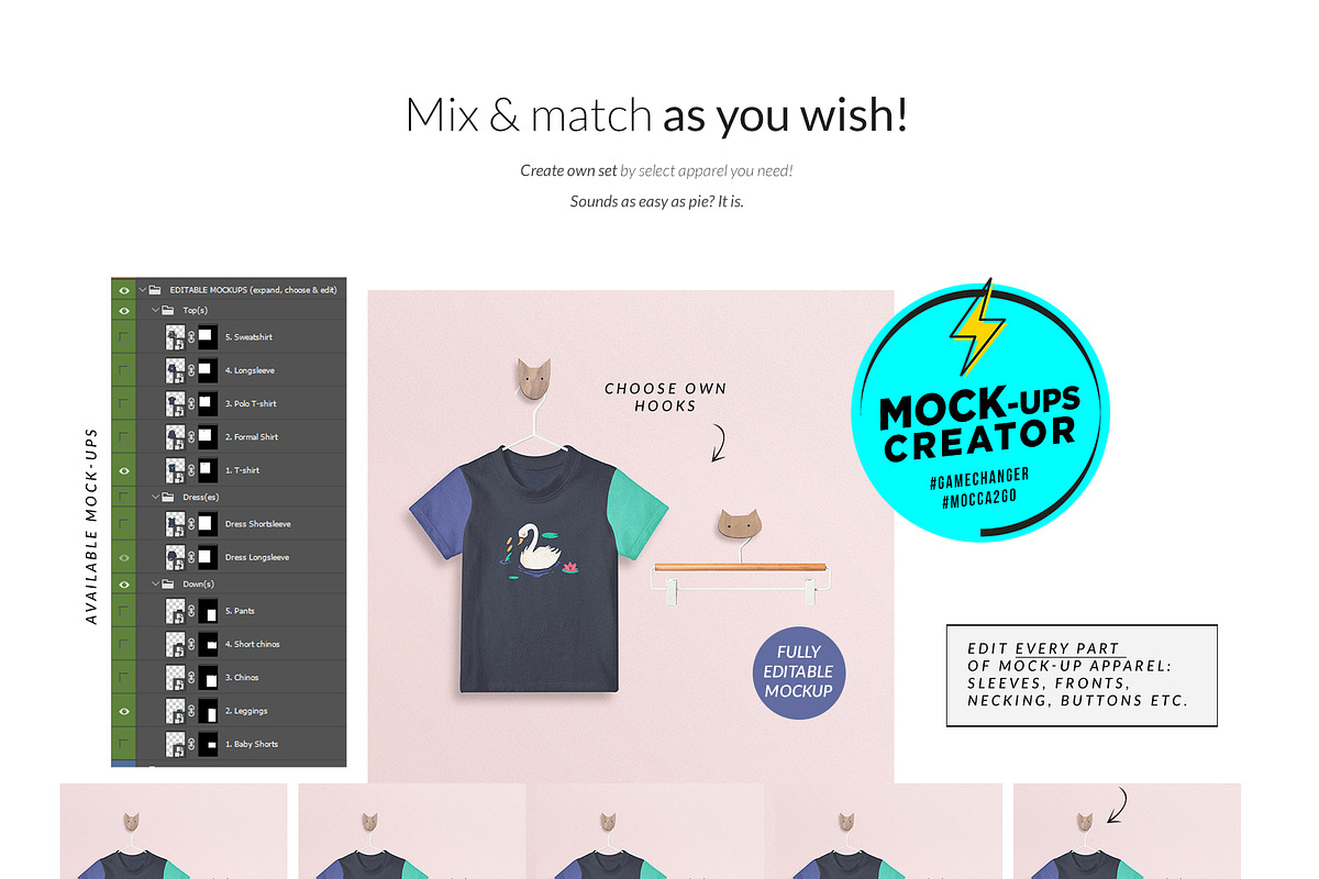 Baby Clothes Mock-ups Bundle, a Shirt Mockup by Mocca Mockups Store (Photo 3 of 8)