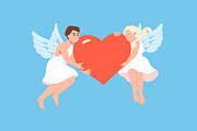 Cupids set, Valentine's Day cards, a Person Illustration by PaperTrident (Thumbnail 7 of 14)