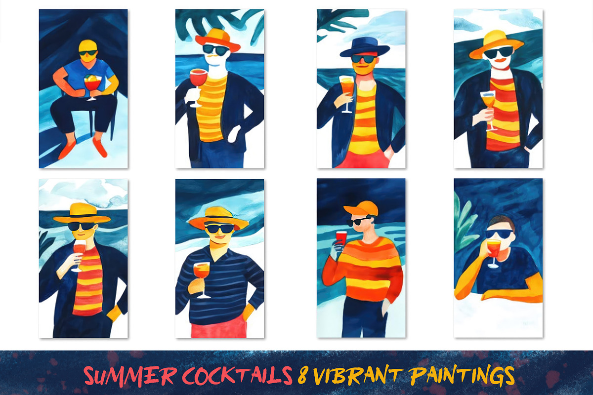 The man is drinking a cocktail., an Illustration by SketchArtStudio (Photo 1 of 4)