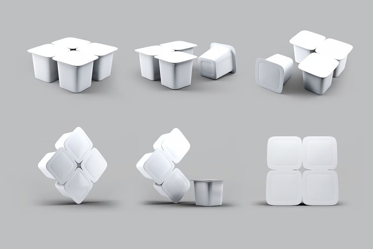 Plastic Container for Yogurt Mockup, a Packaging Mockup by DesignRushMarket (Photo 2 of 9)