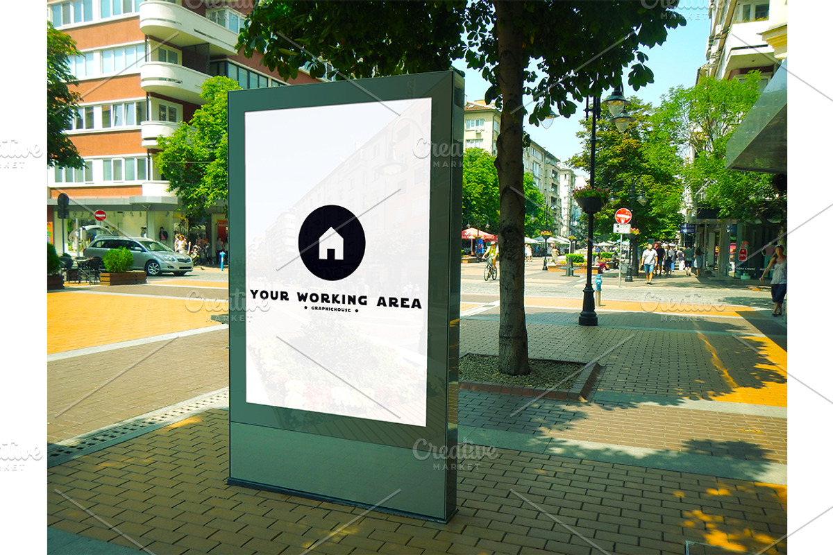Street Billboard Mockup, a Household Mockup by graphichouse