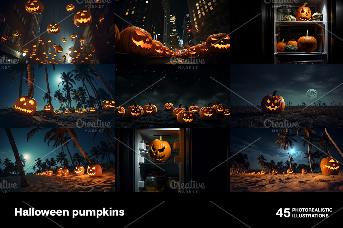 Halloween pumpkins. 45 images, a Holiday Photo by Handmadefont (Photo 6 of 11)