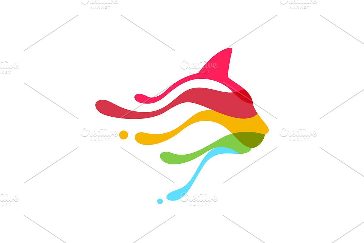 cat painting colorful abstract logo, a Branding & Logo Template by devastd