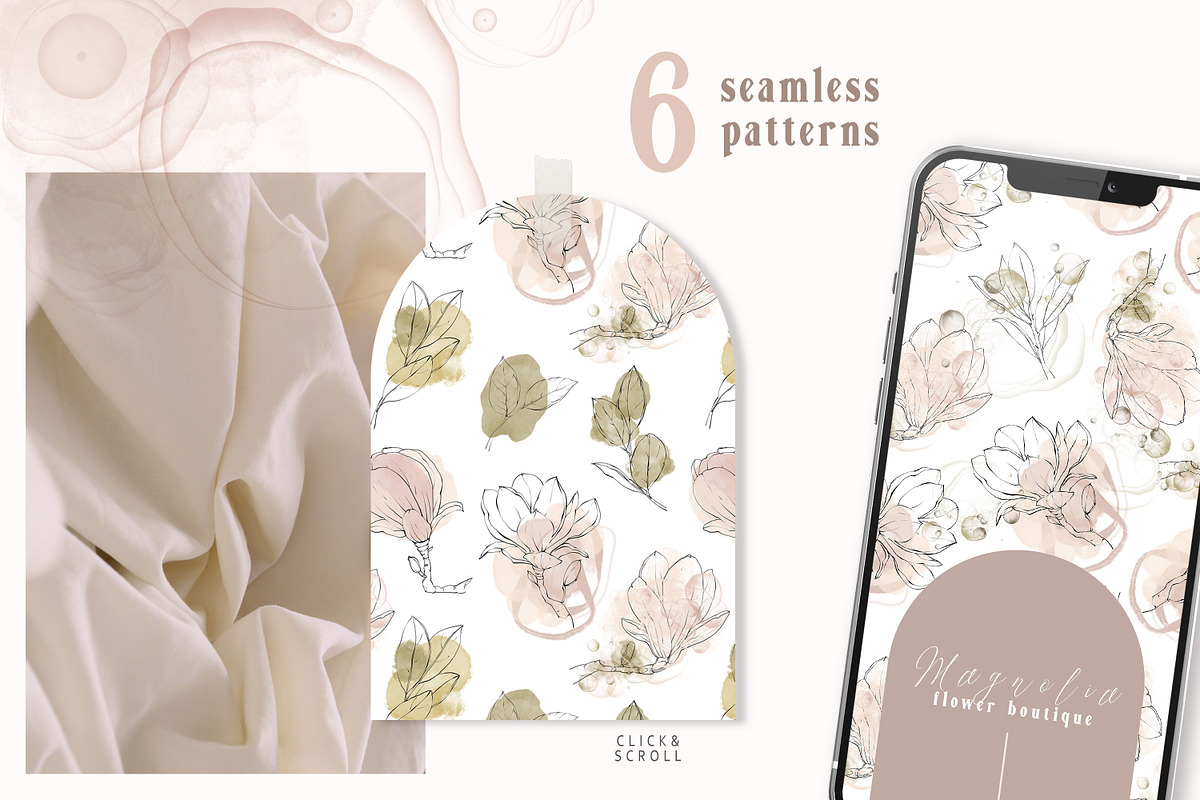 Magnolia Line Art collection, a Texture Illustration by Tiana Geo (Photo 9 of 16)