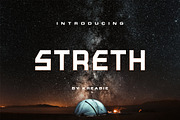 STRETH FONT, a Sans Serif Font by Kreabie (Thumbnail 1 of 5)