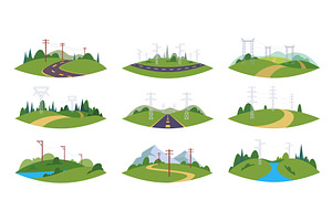High voltage towers. Urban energy, an Illustration by Onyx