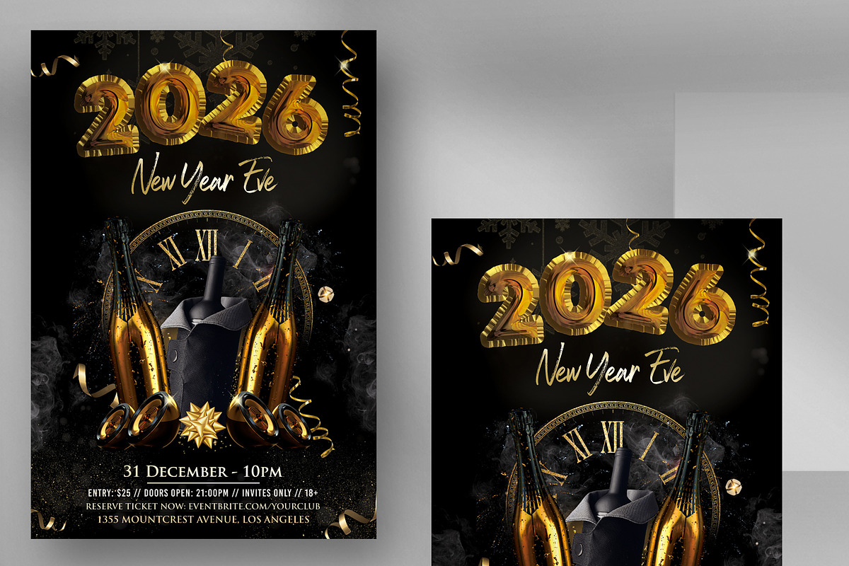 2026 New Year Flyer Template - PSD, a Flyer Template by PixelsDesign (Photo 1 of 2)
