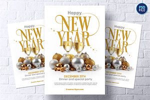 New Year Invitation Flyer, a Print Template by Rome B Creation