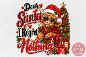 Dear Santa I Regret Nothing Cow PNG
