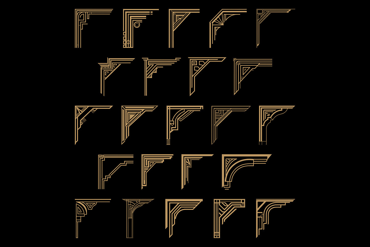 41 Art Deco Corners Designs, a Decorative Illustration by Stanislav Kharchevskyi (Photo 3 of 3)