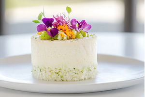 Elegant Floral Cheesecake on White, a Food & Drink Photo by Lermont51