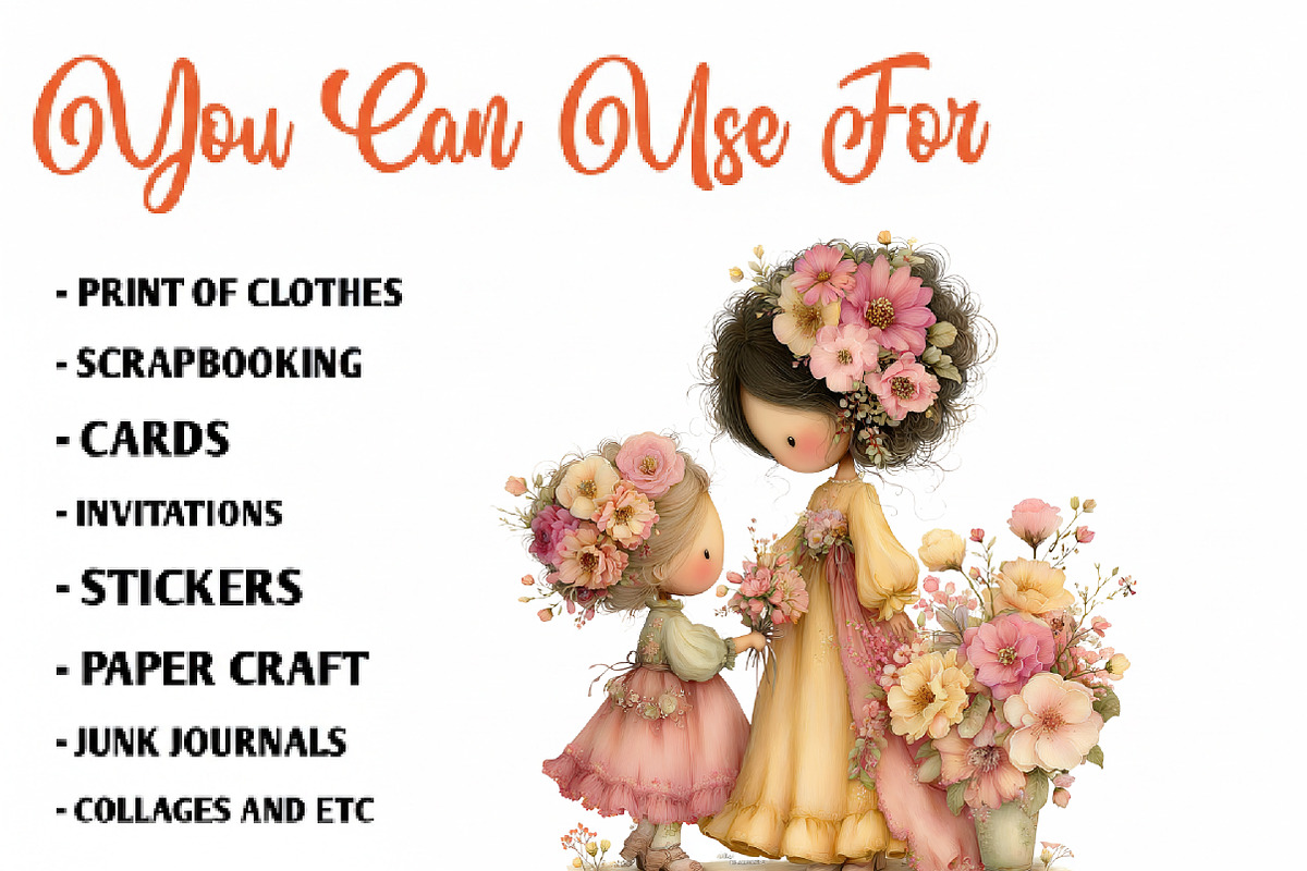 Whimsical Mother's Day Clipart, an Illustration by CreationArt (Photo 3 of 7)