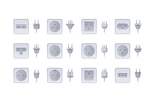 Electric power sockets with, a Technology Illustration by the8monkey