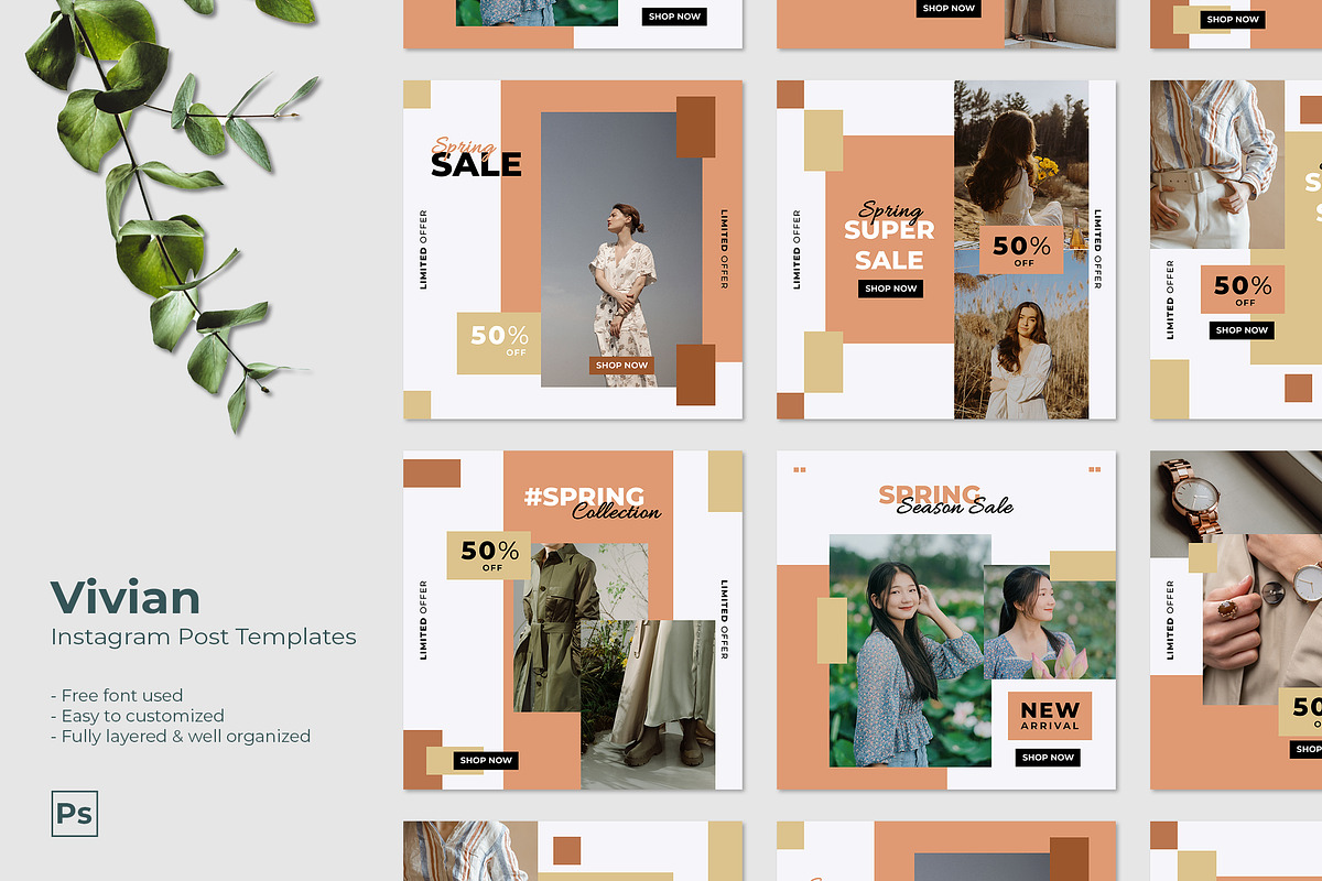 Vivian - Instagram Post Template, a Social Media Template by MuSan (Photo 1 of 4)