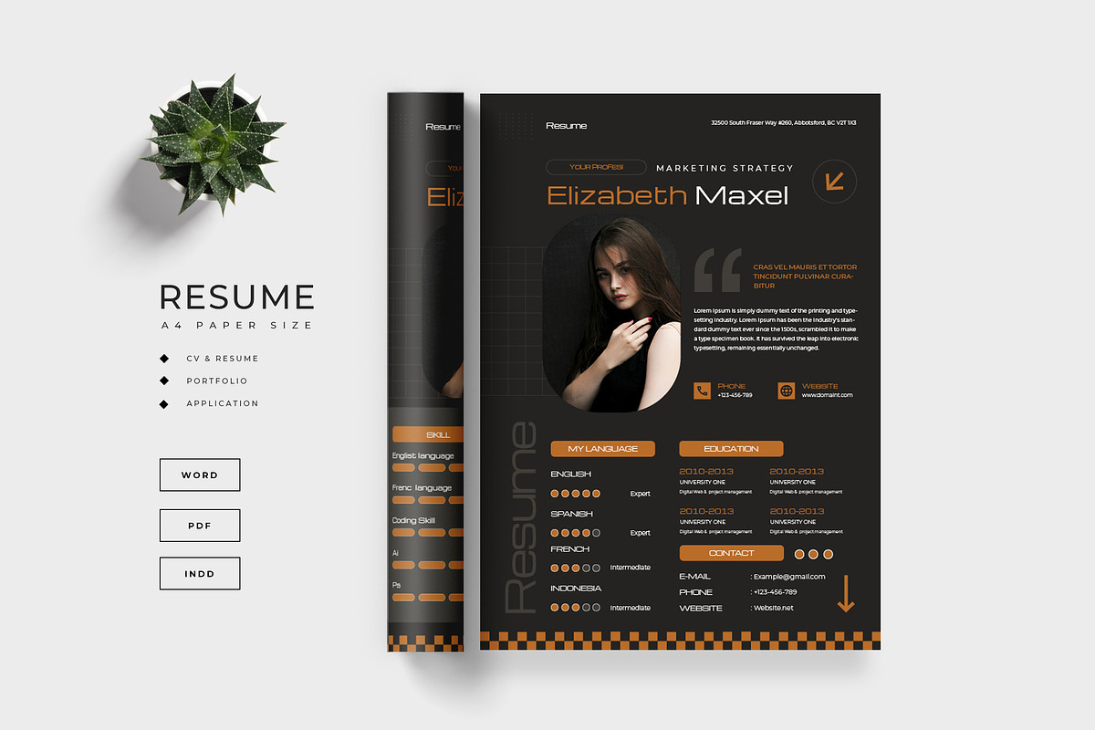 Modern Clean Minimalist Resume / CV, a Resume Template by TMint Play (Photo 1 of 4)