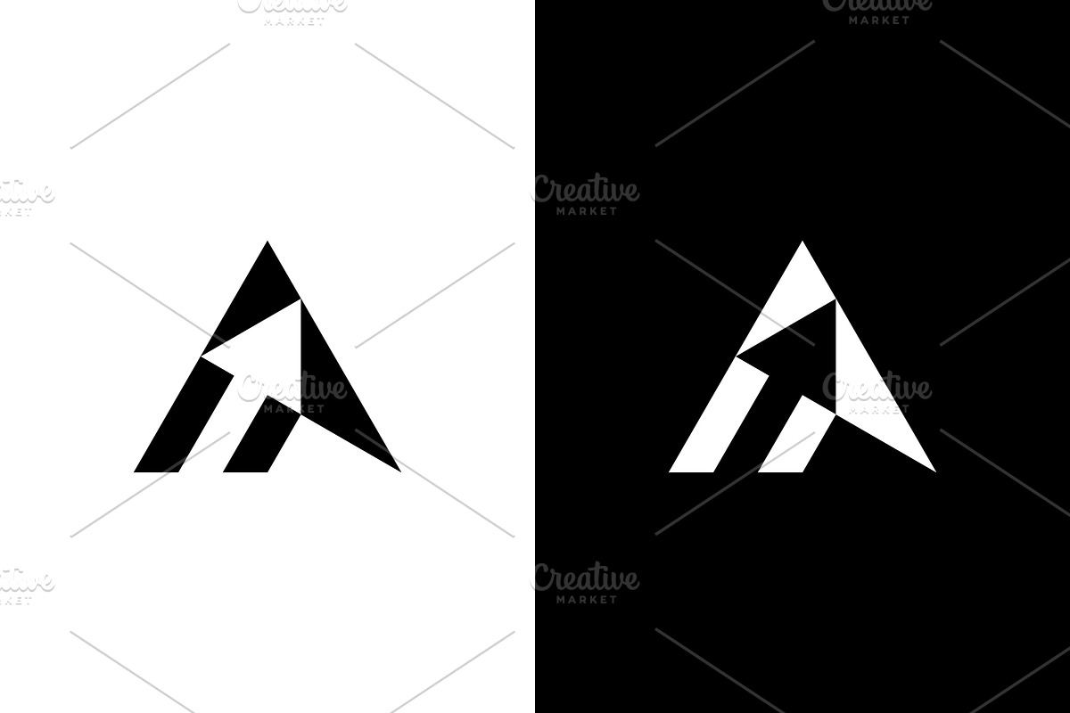 Letter A arrow negative space logo, a Branding & Logo Template by Rasagama Studio (Photo 3 of 4)