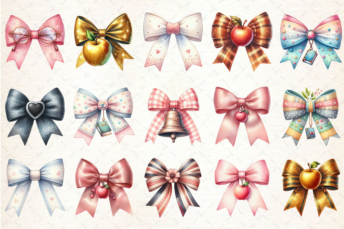 Teacher Coquette Bow Clipart, an Illustration by Rose Art (Photo 2 of 8)