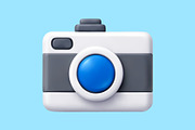 3D compact camera with blue lens, a Technology Illustration by Abscent (Thumbnail 2 of 3)
