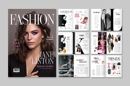 Fashion Magazine Template, a Magazine Template by BrandPacks