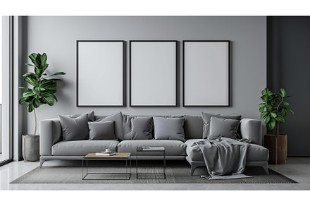 Living Room With Gray Couch and, an Arts & Entertainment Photo by CREATIVEDEF