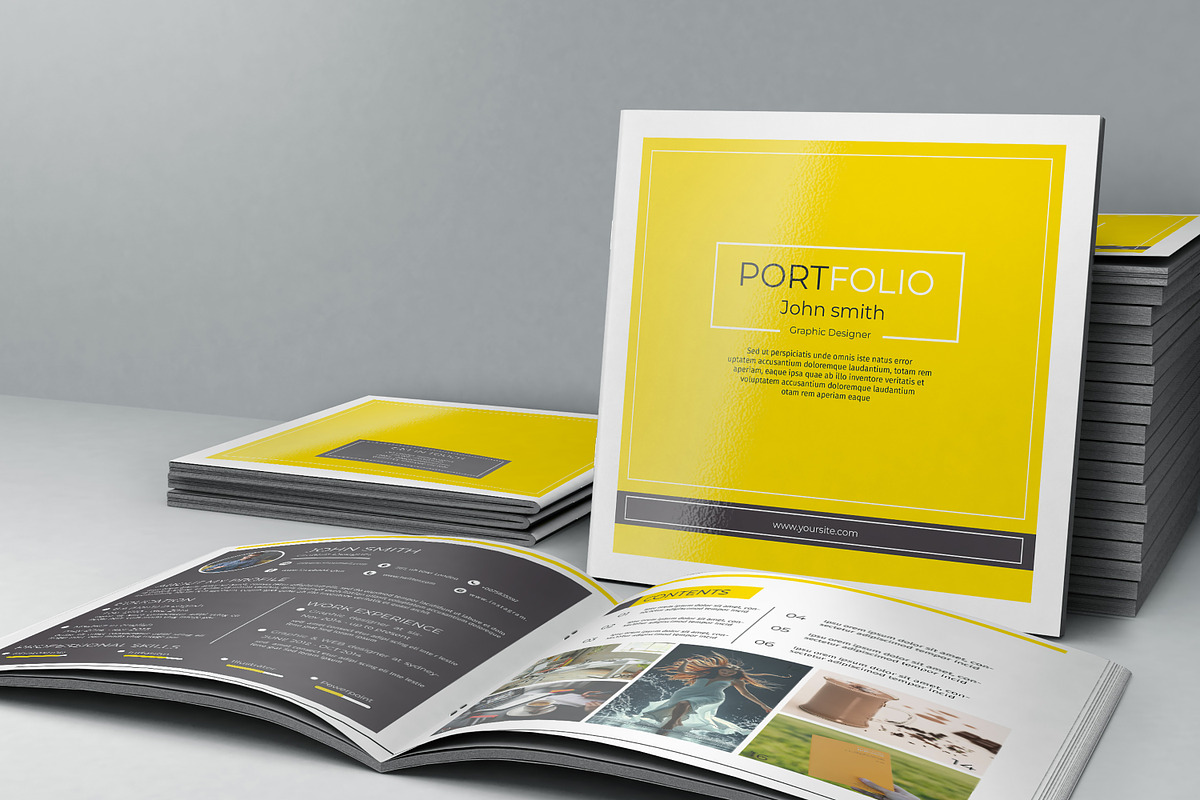 Square Portfolio Brochure, a Brochure Template by Template Shop (Photo 2 of 10)