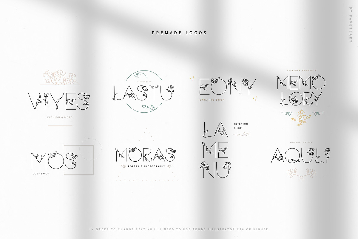 Florium - floral logo font, a Sans Serif Font by Favete Art (Photo 18 of 21)