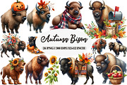 Watercolor Autumn Bison Clipart Bund, an Illustration by Daily.Designs (Thumbnail 1 of 5)