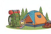 21 Camping Gear Vector Set, an Object Graphic by adenpinkstore (Thumbnail 5 of 9)