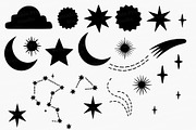 Celestial Space Silhouette Clipart, an Object Illustration by Printable Pretty Studio (Thumbnail 2 of 3)