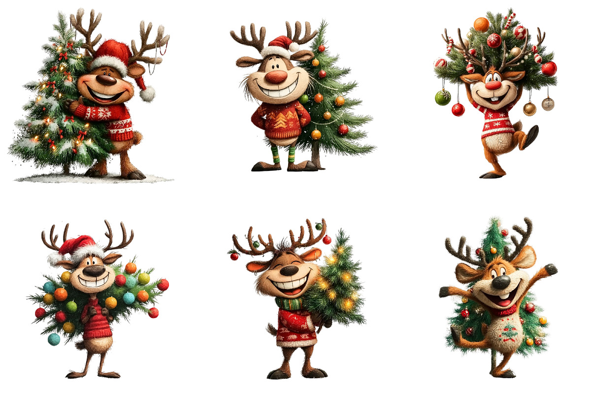 Funny Reindeer Clipart, an Illustration by DreamArtGraphic (Photo 5 of 5)