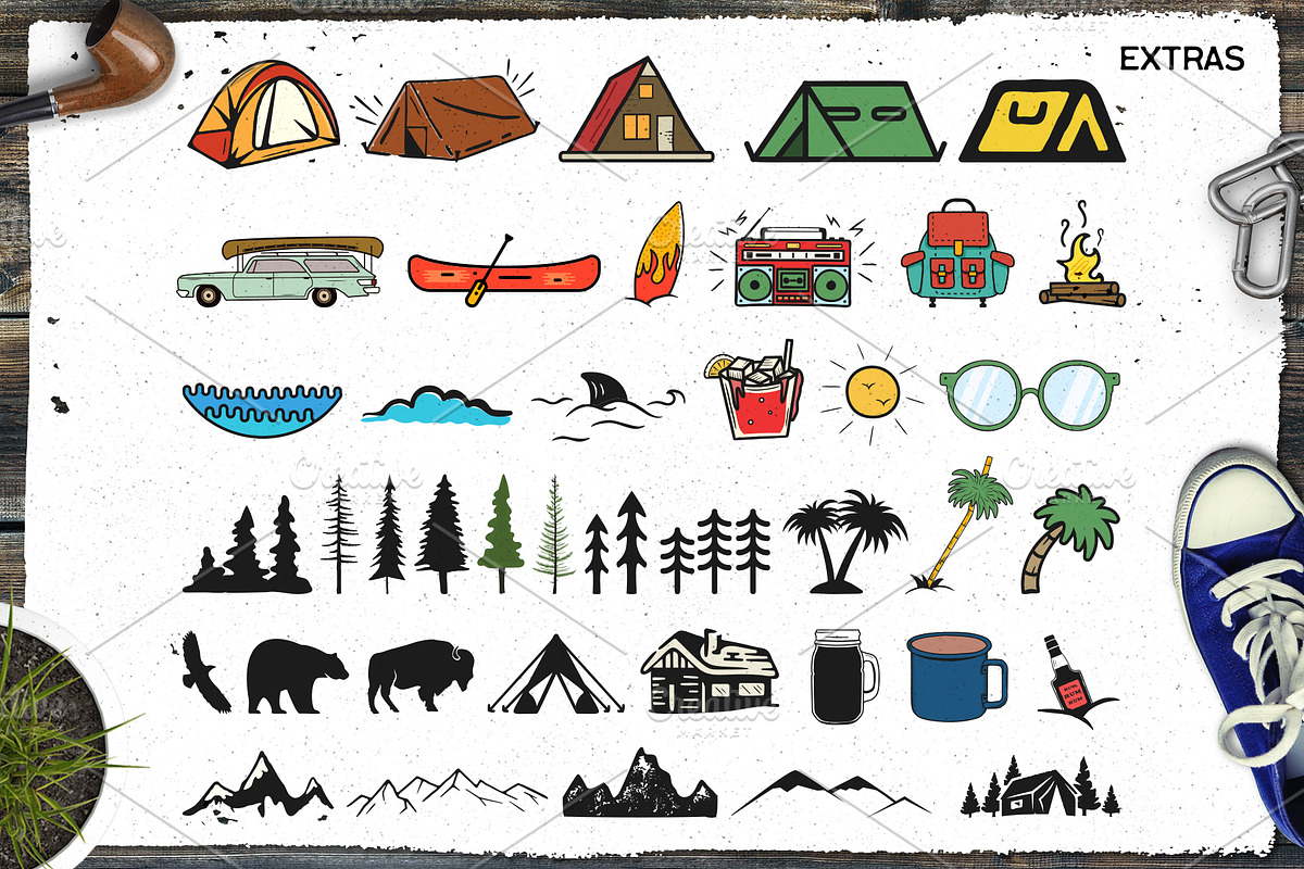 Retro Camp Badges Logos. Part 4, a Branding & Logo Template by JeksonGraphics (Photo 5 of 11)