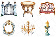 Watercolor Vintage French Chateau Se, an Illustration by DreamPrint404 (Thumbnail 5 of 6)