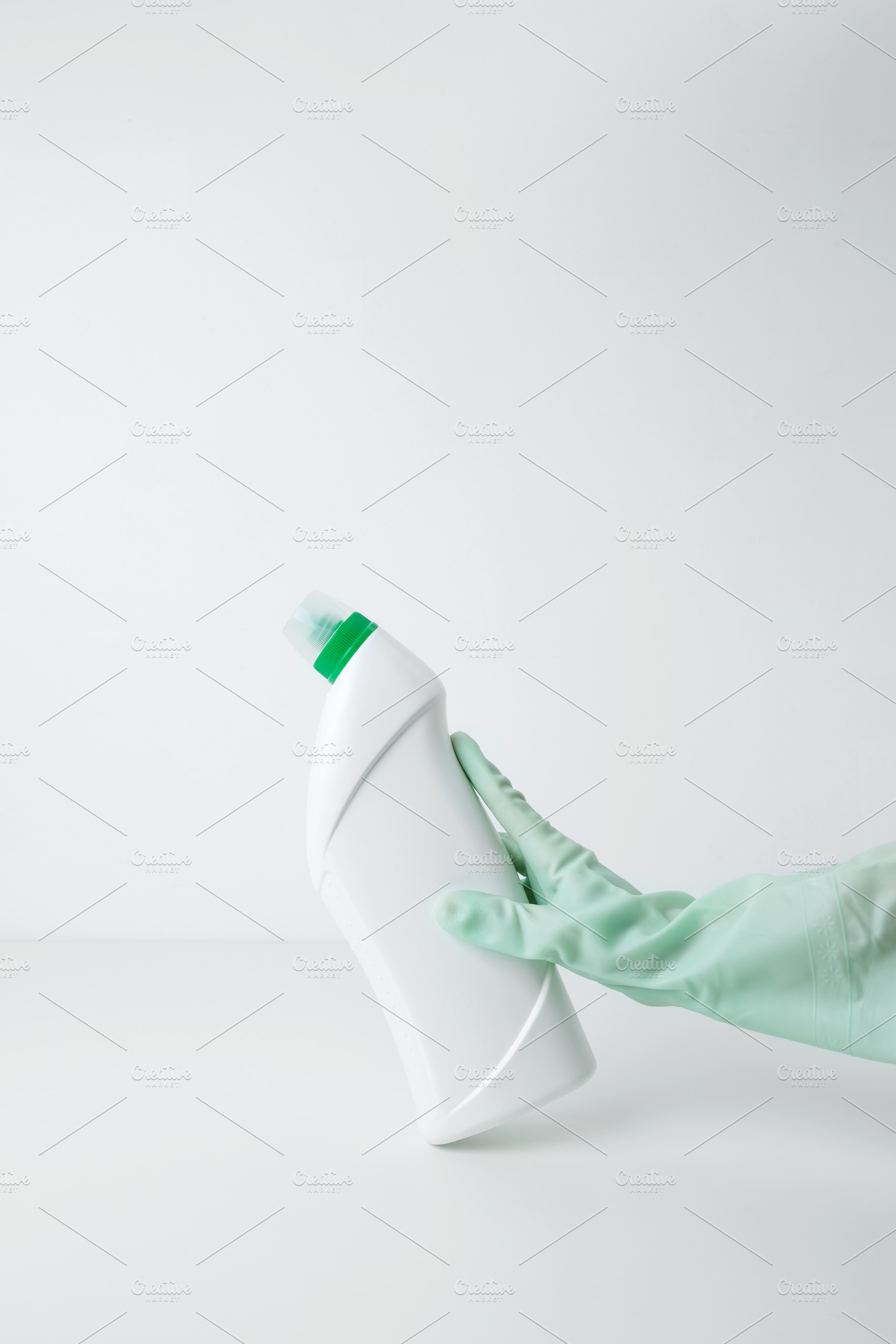 Cleaning supplies branding mockup, ready for a productive and satisfying spring, a Photo by matucha