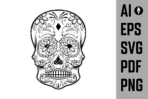 Set Of Sugar Skulls SVG