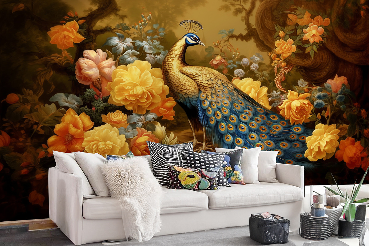 Japanese Ukiyo-e Peacock, a Wallpaper Graphic by Muzi pear studio (Photo 10 of 12)