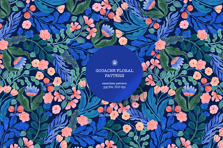 Gouache Floral Wallpaper, a Wallpaper Graphic by Webvilla Studio