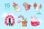 Enchanted Love Garden – Watercolor, a Seasonal Illustration by CreativeValuation (Thumbnail 3 of 12)